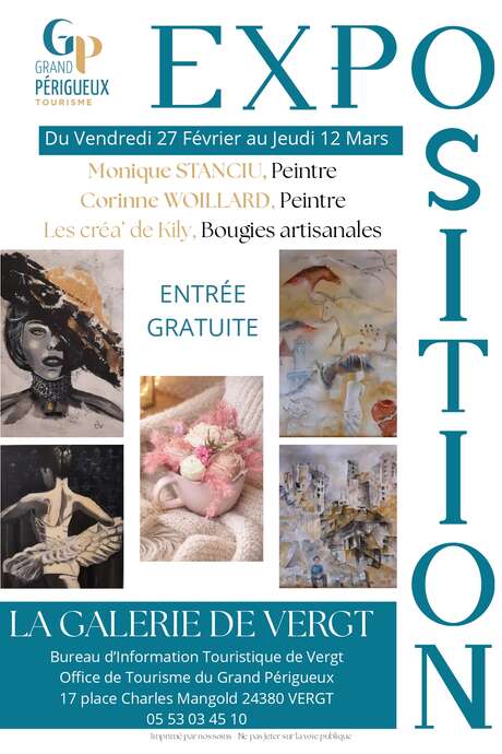 Exhibition of Monique STANCIU, Corinne WOILLARD and Kily's creations